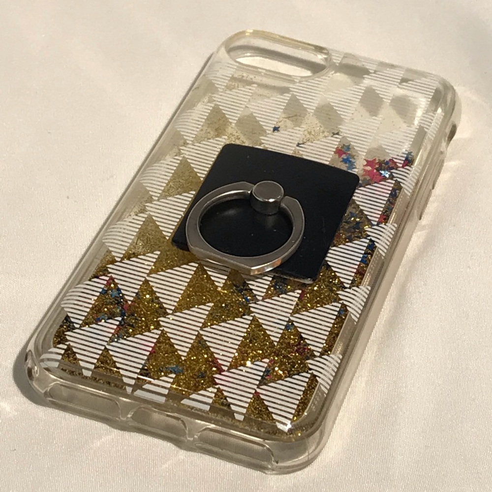 iPhone 7 glittery gold geometric phone case